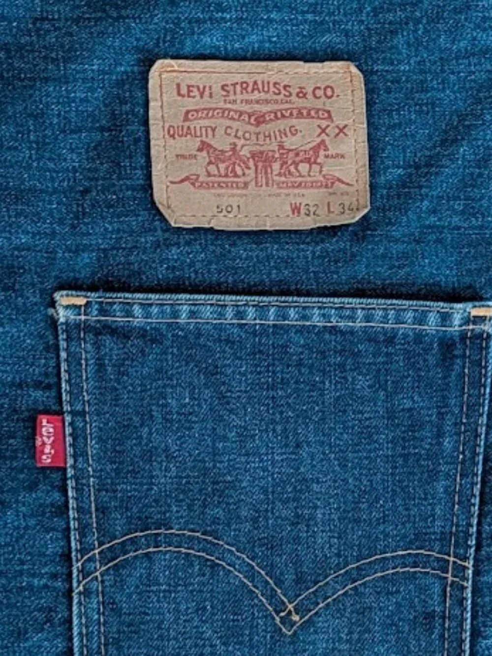 Vintage Levis Big E denim bag 1970s
